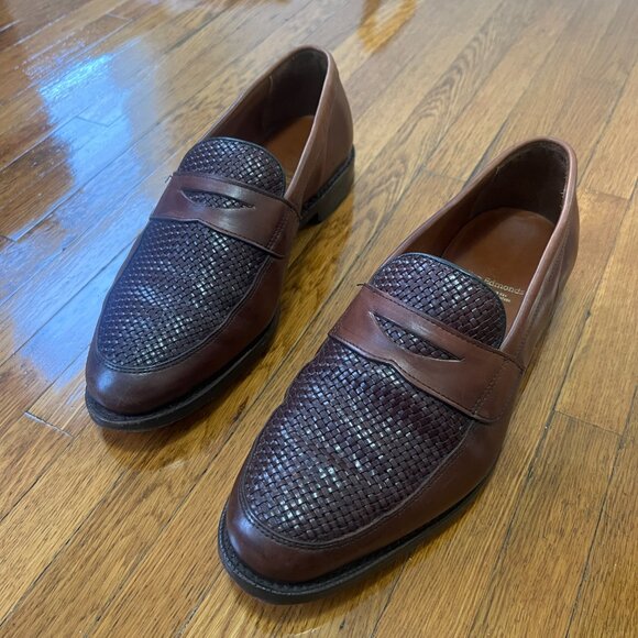 ALLEN EDMONDS Lake Bluff Oxford Weave Brown Leather Dress Shoes - Men\'s 9 / EEE main image 12